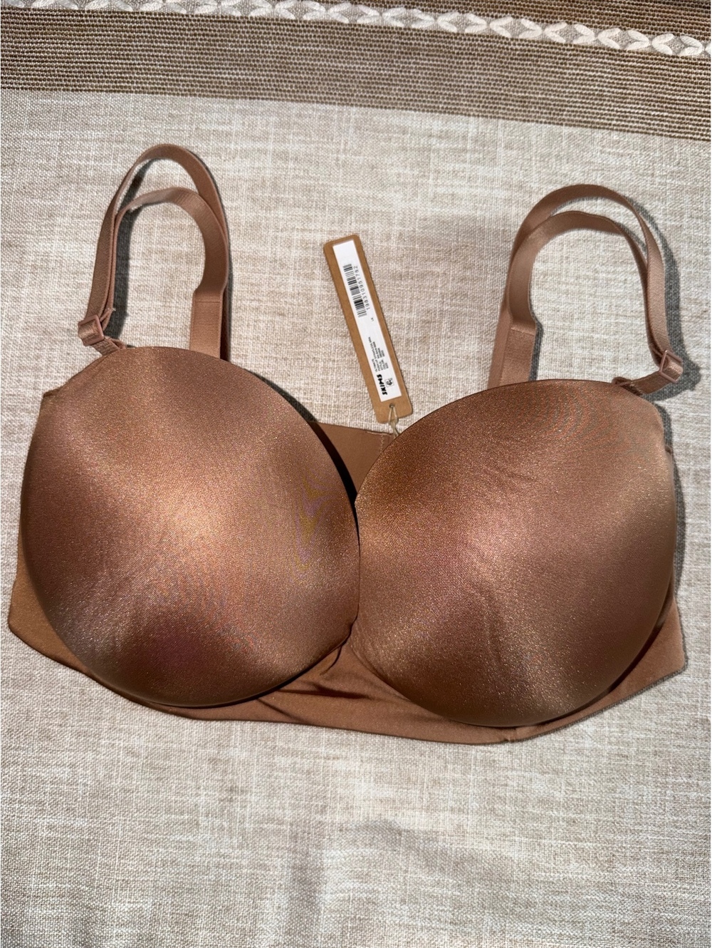 SKIMS Ultimate Push-Up Strapless Bra in Sienna, Size 36DD